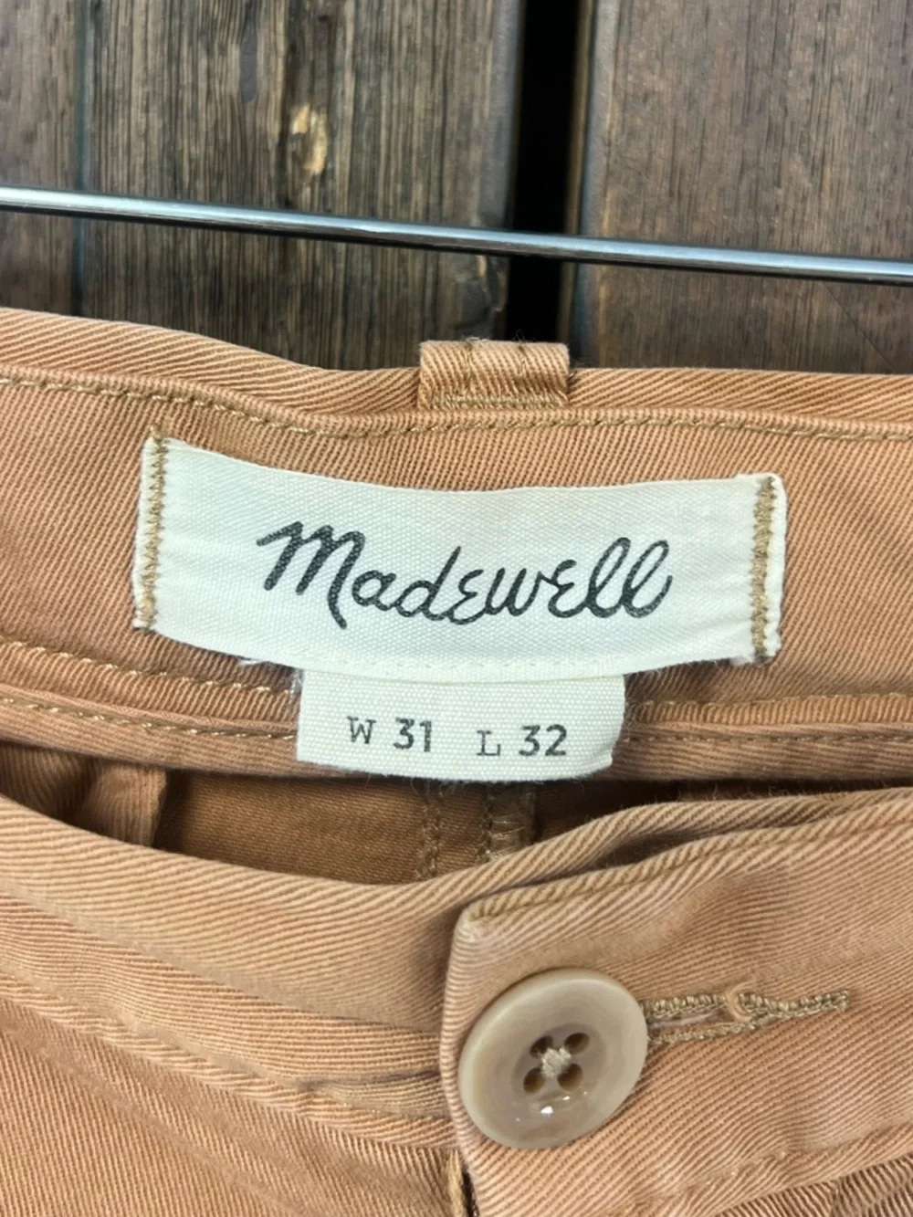 Madewell Penn Athletic Slim Soft & Stretchy Chino Pants Castle Brown Size 31x32